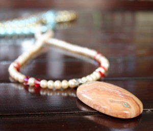 mutiara peach bandul + swarovski1